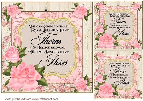 3 Pink rose verse card front/toppers 3