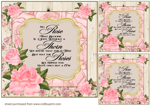 3 Pink rose verse card front/toppers 4