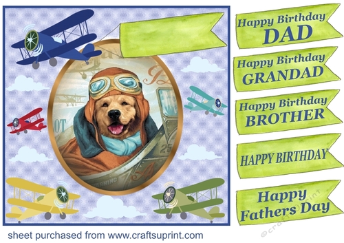 Flying pup card front