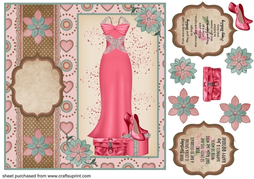 Pink dress card front