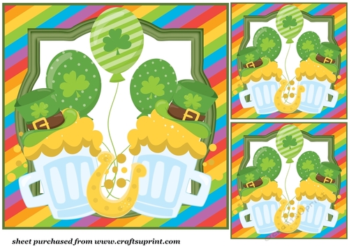 3 St Patricks Day card front/toppers 5