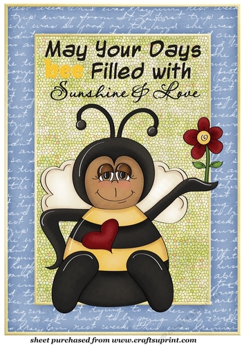 Large Blue May your days bee topper 4