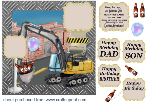 Birthday under construction card front
