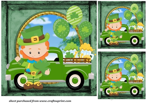 3 St Patricks Day pick up card front/toppers