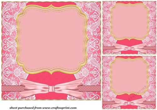 3 Pink card front/topper blanks