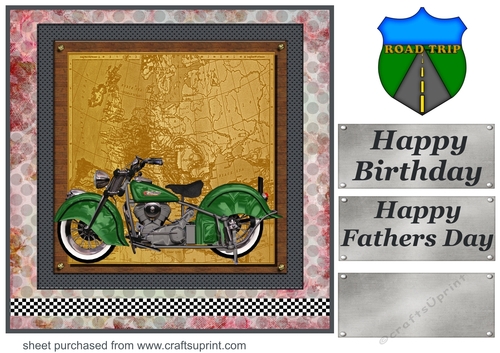 Motor bike road trip card front 4