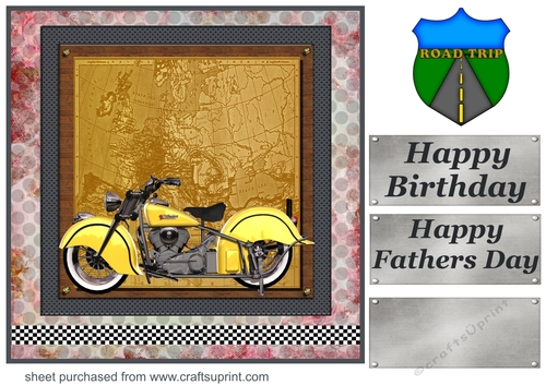 Motor bike road trip card front 5