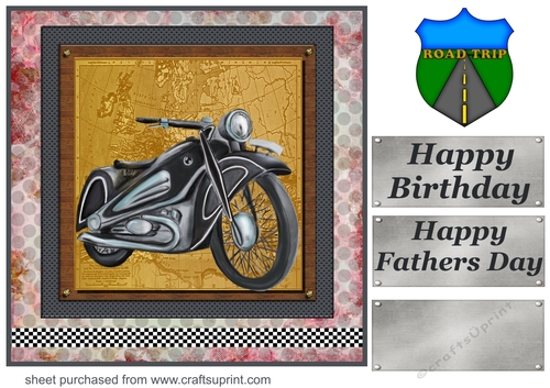 Motor bike road trip card front A