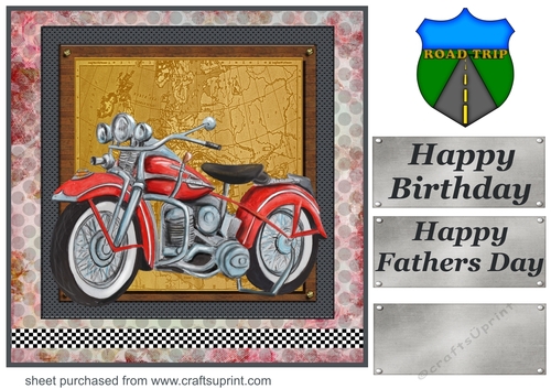 Motor bike road trip card front B
