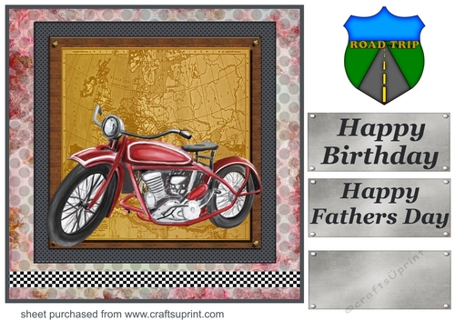 Motor bike road trip card front C