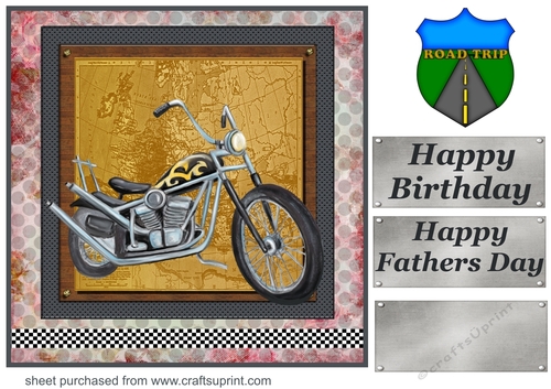 Motor bike road trip card front D
