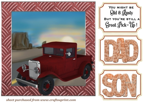 Red pick up card front