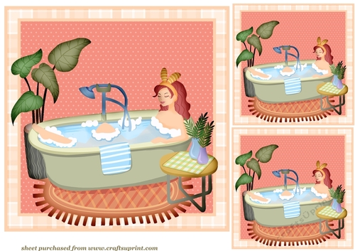 3 Peach pamper card front/topper