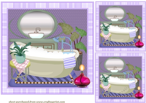 3 Lilac pamper card front/topper