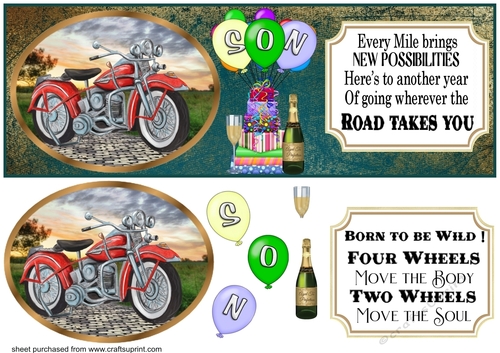 Son motor bike card front 1