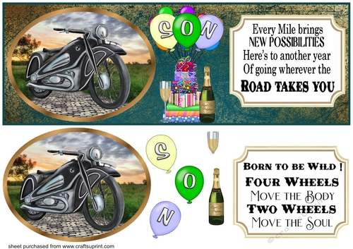 Son motor bike card front 2