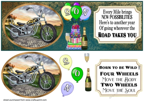 Son motor bike card front 3