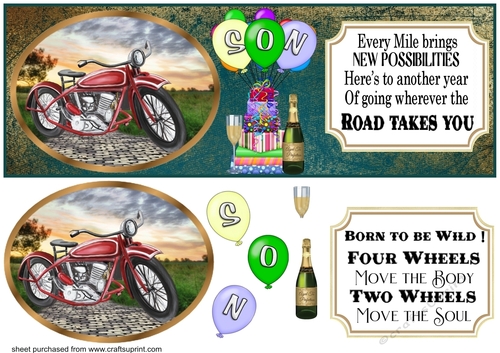 Son motor bike card front 4