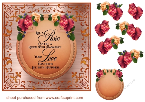 Rust rose card front with verse 2