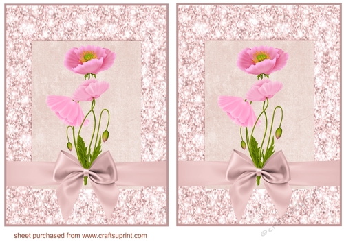 2 Pink poppy card fronts