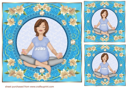 3 Blue Mum to be card front/toppers 1