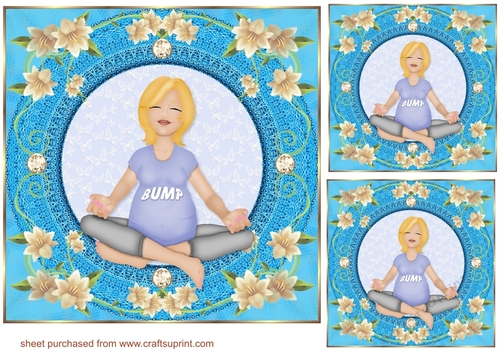 3 Blue Mum to be card front/toppers 3