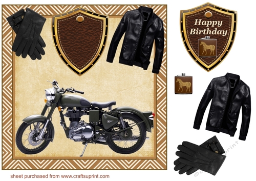 Birthday biker card front