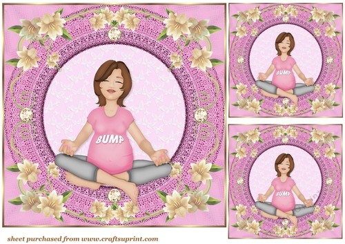 3 Pink Mum to be card front/toppers 1