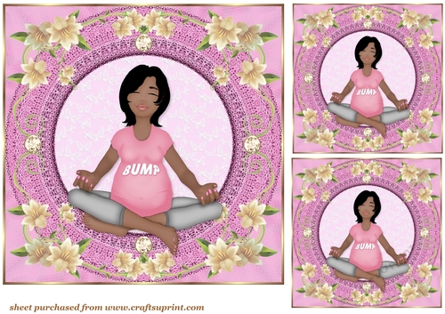 3 Pink Mum to be card front/toppers 2