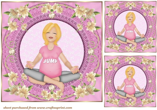 3 Pink Mum to be card front/toppers 3