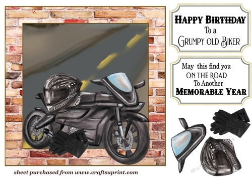 Black motor bike card front 2