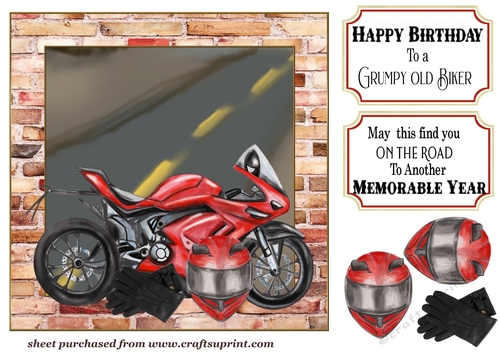 Red motor bile card front 2
