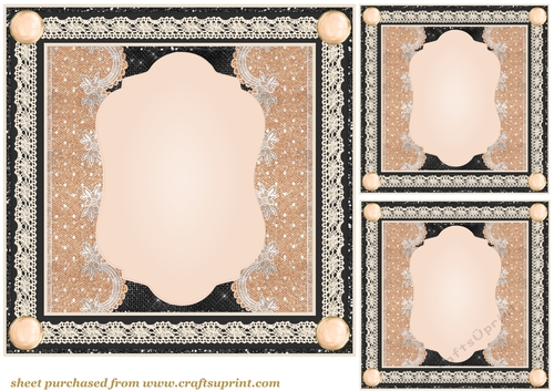 3 Black glitter frame card fronts/toppers blanks 2