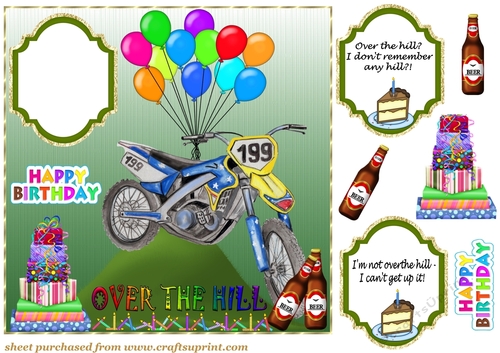 Male over the hill Birthday card front