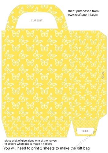 Yellow butterfly gift bag 1