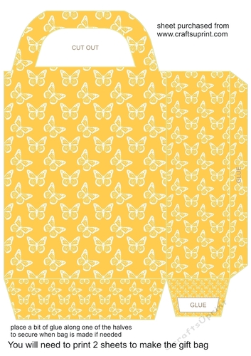 Yellow butterfly gift bag 2
