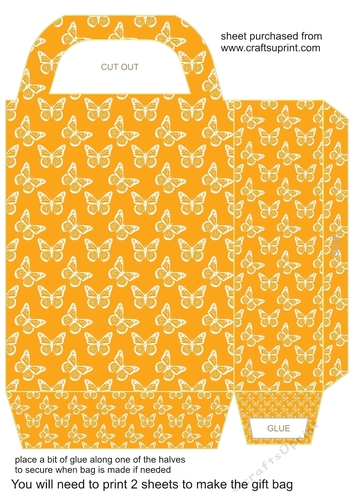 Yellow butterfly gift bag 3