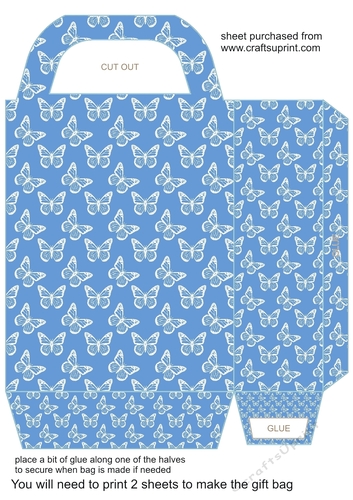 Blue butterfly gift bag 2