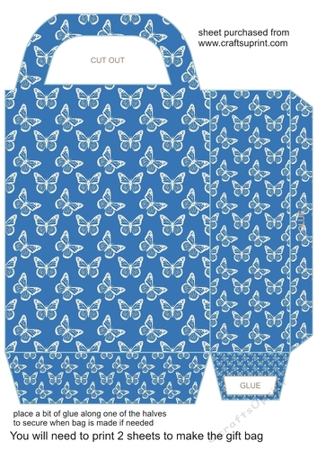 Blue butterfly gift bag 3