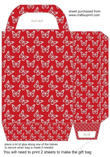 Red butterfly gift bag 1