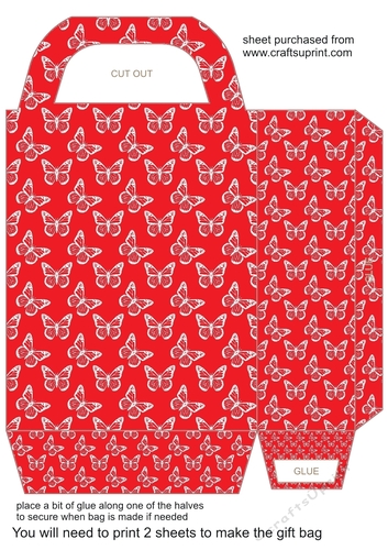 Red butterfly gift bag 2