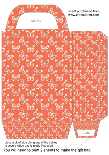 Red butterfly gift bag 3