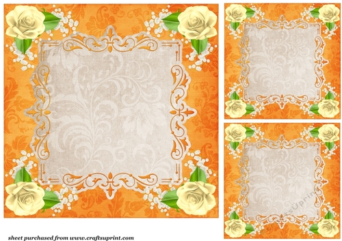 3 Citrus floral card front/toppers(blanks)