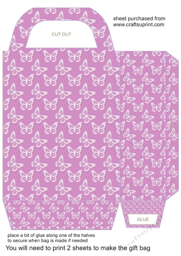 Lilac butterfly gift bag 1
