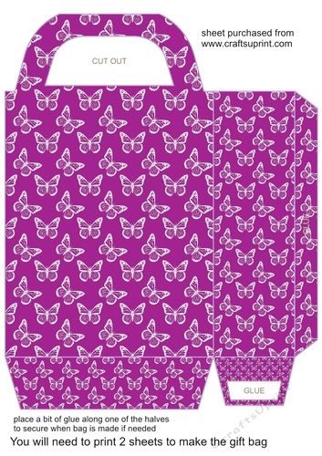 Lilac butterfly gift bag 2