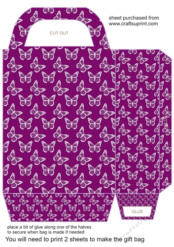 Lilac butterfly gift bag 3