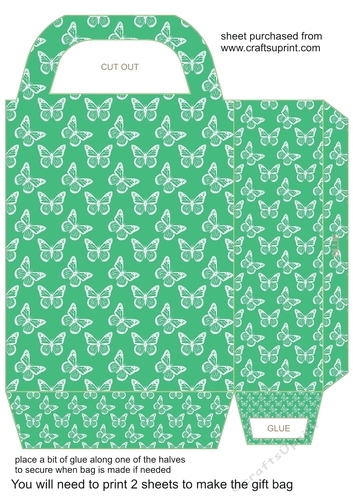 Green butterfly gift bag 2