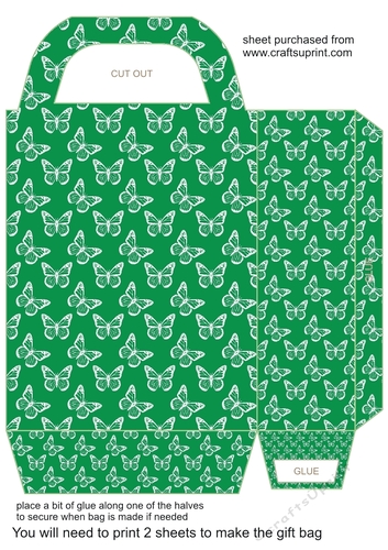 Green butterfly gift bag 3