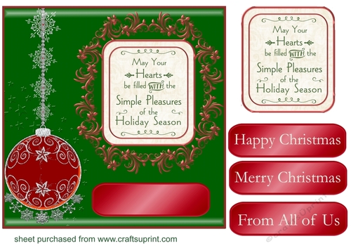 Green may your hearts Christmas card front 1