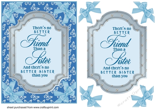 Blue No better Sister card front
